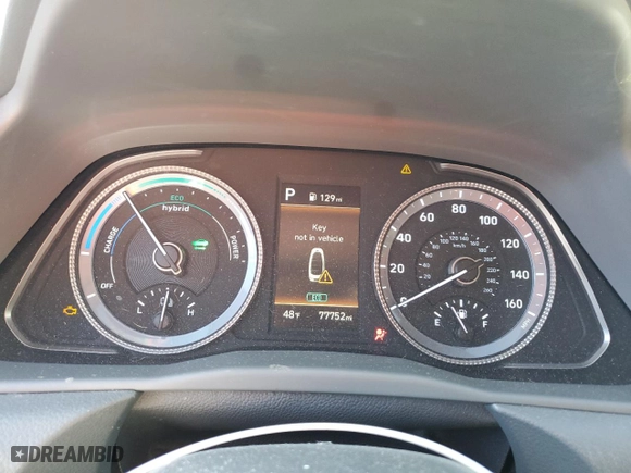 2021 Hyundai Sonata Hybrid Blue with VIN KMHL24JJ8MA030221, listed as a Copart auction lot 84486624 with 77,752 mi miles and Salvage Title. Bid and sale history available at carsss.com. Image 9.