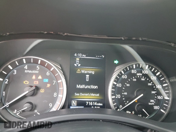2021 Infiniti Q50 Red Sport 400 with VIN JN1FV7DP7MM850365, listed as a Copart auction lot 41923735 with 71,614 mi miles and Non Repairable. Bid and sale history available at DreamBid. Image 9.