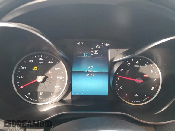 2020 Mercedes-Benz C with VIN WDDWF8DB2LR563401, listed as a Copart auction lot 87764985 with 46,262 mi miles and Salvage Title. Bid and sale history available at carsss.com. Image 9.