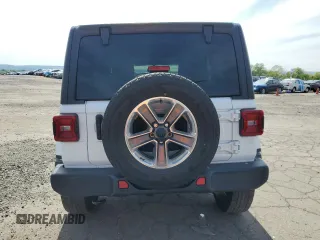 2021 Jeep Wrangler Unlimited Sahara with VIN 1C4HJXEG4MW550691, listed as a Copart auction lot 55654035 with Not provided miles and Salvage title. Bid and sale history available at DreamBid. Image 6.