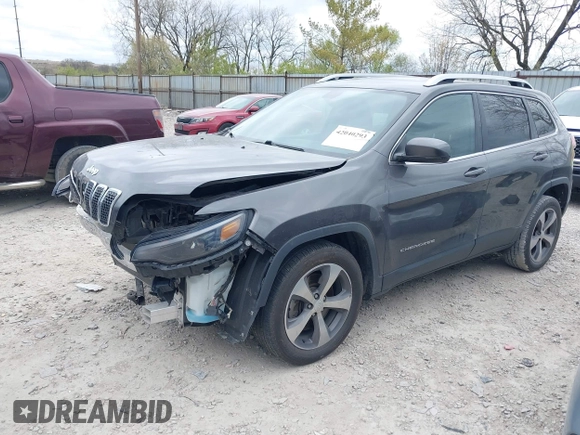 2019 Jeep Cherokee Limited with VIN 1C4PJLDB4KD479382, listed as a IAAI auction lot 42040293 with 104,533 mi miles and . Bid and sale history available at DreamBid. Image 2.
