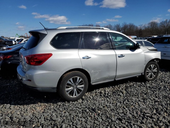 2017 Nissan Pathfinder SV with VIN 5N1DR2MN9HC664487, listed as a Copart auction lot 44526715 with 0 mi miles and Salvage Title. Bid and sale history available at carsss.com. Image 3.