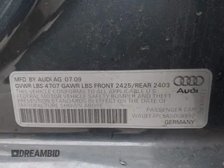 2010 Audi A4 Premium Plus z VIN WAUEFAFL5AN008852, wystawiony jako IAAI lot #41968853 z przebiegiem 119 526 mil mil oraz . Historia ofert i sprzedaży dostępna na DreamBid. Obrazek 9.