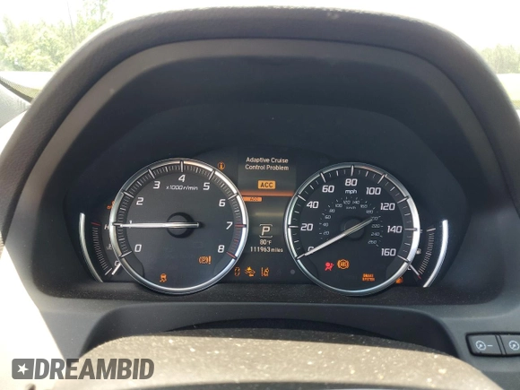 2017 Acura TLX V6 w/Advance Pkg with VIN 19UUB2F7XHA002129, listed as a Copart auction lot 54933184 with 111,963 mi miles and Salvage title. Bid and sale history available at DreamBid. Image 9.