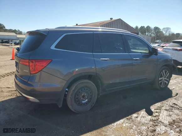 2017 Honda Pilot Touring with VIN 5FNYF5H96HB039688, listed as a Copart auction lot 46582065 with 86,132 mi miles and Salvage Title. Bid and sale history available at carsss.com. Image 3.