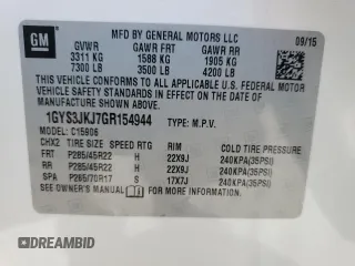 2016 Cadillac Escalade ESV Premium Collection z VIN 1GYS3JKJ7GR154944, wystawiony jako Copart lot #58058725 z przebiegiem 75 011 mil mil oraz Szkoda całkowita • Salvage title. Historia ofert i sprzedaży dostępna na DreamBid. Obrazek 13.