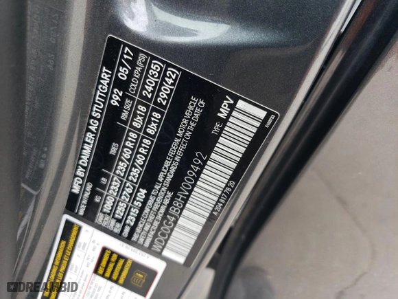 2017 Mercedes-Benz GLC with VIN WDC0G4JB8HV009492, listed as a Copart auction lot 44353045 with NaN miles and Salvage Title. Bid and sale history available at carsss.com. Image 15.