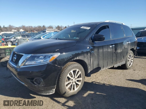 2013 Nissan Pathfinder Platinum with VIN 5N1AR2MMXDC646357, listed as a Copart auction lot 43023005 with 101,309 mi miles and Salvage Title. Bid and sale history available at carsss.com. Image 1.