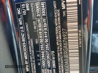 2016 Mercedes-Benz GLE 350 with VIN 4JGDA5JB9GA676927, listed as a Copart auction lot 58386515 with 78,132 mi miles and Salvage title. Bid and sale history available at DreamBid. Image 12.