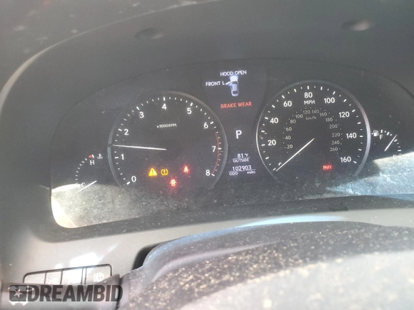 2014 Lexus LS 460 L with VIN JTHGL5EF0E5051832, listed as a Copart auction lot 50557425 with 102,903 mi miles and Clean title. Bid and sale history available at DreamBid. Image 9.