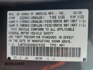2008 Acura RDX with VIN 5J8TB18248A015322, listed as a Copart auction lot 50200285 with 197,164 mi miles and Salvage Title. Bid and sale history available at carsss.com. Image 14.