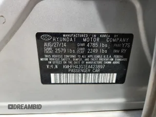 2014 Hyundai Azera Limited with VIN KMHFH4JG1EA423897, listed as a Copart auction lot 64299715 with 129,381 mi miles and Non repairable. Bid and sale history available at DreamBid. Image 12.