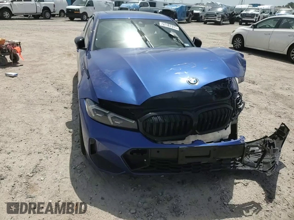 2023 BMW 3 Series 330i with VIN 3MW69FF00P8D04288, listed as a Copart auction lot 57181315 with 35,461 mi miles and Salvage title. Bid and sale history available at DreamBid. Image 13.