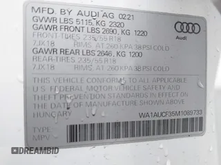 2021 Audi Q3 Premium with VIN WA1AUCF35M1089733, listed as a IAAI auction lot 41506186 with 69,211 mi miles and . Bid and sale history available at DreamBid. Image 9.