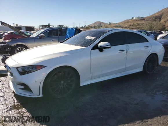 2019 Mercedes-Benz CLS with VIN WDD2J5JB7KA034975, listed as a Copart auction lot 76060893 with 58,506 mi miles. Bid and sale history available at carsss.com. Image 1.