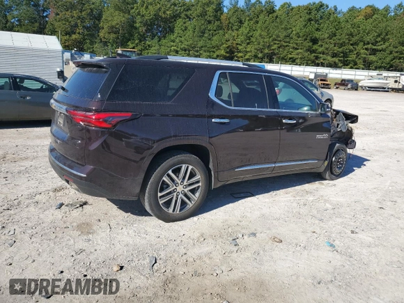 2022 Chevrolet Traverse High Country with VIN 1GNEVNKW0NJ179705, listed as a Copart auction lot 76338034 with 31,206 mi miles and Salvage title. Bid and sale history available at DreamBid. Image 3.