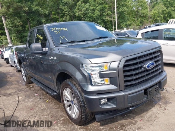 2017 Ford F-150 XL with VIN 1FTEX1EP8HKC51023, listed as a IAAI auction lot 39945482 with 105,260 mi miles. Bid and sale history available at carsss.com. Image 1.