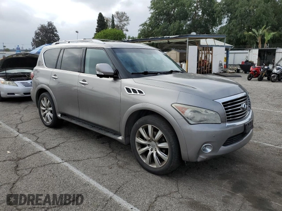 2012 Infiniti QX56 8-passenger with VIN JN8AZ2ND6C9716343, listed as a Copart auction lot 56209835 with 212,249 mi miles and Clean Title. Bid and sale history available at DreamBid. Image 4.