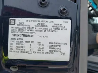2006 Chevrolet Tahoe Z71 z VIN 1GNEK13T36R168478, wystawiony jako IAAI lot #42409446 z przebiegiem Nie podano mil oraz . Historia ofert i sprzedaży dostępna na DreamBid. Obrazek 9.
