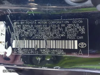 2006 Toyota Prius with VIN JTDKB20U063159951, listed as a IAAI auction lot 41443522 with 146,687 mi miles. Bid and sale history available at carsss.com. Image 9.