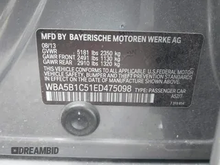 2014 BMW 5 Series 535i with VIN WBA5B1C51ED475098, listed as a IAAI auction lot 41517762 with 102,611 mi miles and . Bid and sale history available at carsss.com. Image 9.