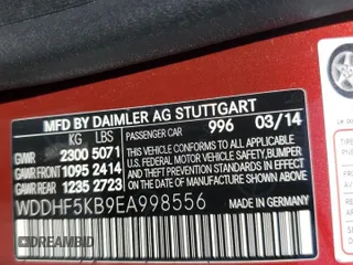 2014 Mercedes-Benz E 350 Sport с VIN WDDHF5KB9EA998556, выставлен на аукционе Copart как лот 56410605 с пробегом 112 110 миль миль и Списание • Salvage title. История ставок и продаж доступна на DreamBid. Изображение 12.