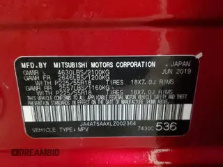 2020 Mitsubishi Eclipse Cross SE с VIN JA4AT5AAXLZ002364, выставлен на аукционе Copart как лот 51996905 с пробегом 103 470 миль миль и Чистый • Clean title. История ставок и продаж доступна на DreamBid. Изображение 14.