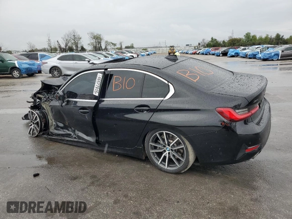 2019 BMW 3 Series 330i xDrive with VIN WBA5R7C52KAJ80510, listed as a Copart auction lot 46527915 with 0 mi miles and Non Repairable. Bid and sale history available at carsss.com. Image 2.
