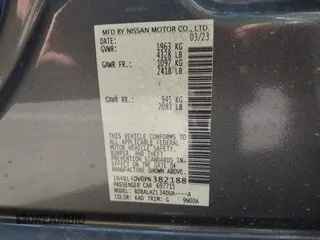 2023 Nissan Altima 2.5 SV with VIN 1N4BL4DV0PN382188, listed as a IAAI auction lot 41692695 with 22,542 mi miles. Bid and sale history available at carsss.com. Image 9.
