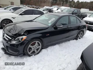 2015 Mercedes-Benz C-Class C 400 with VIN 55SWF6GBXFU026312, listed as a Copart auction lot 44510975 with 79,709 mi miles and Salvage Title. Bid and sale history available at carsss.com. Image 1.