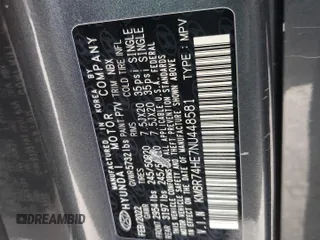 2022 Hyundai Palisade Calligraphy with VIN KM8R74HE7NU448581, listed as a Copart auction lot 62694225 with 95,341 mi miles and Salvage title. Bid and sale history available at DreamBid. Image 13.