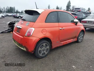 2013 FIAT 500e with VIN 3C3CFFGE6DT727639, listed as a IAAI auction lot 41249805 with 113,538 mi miles. Bid and sale history available at carsss.com. Image 4.