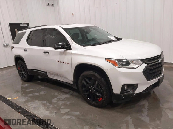 2018 Chevrolet Traverse Premier z VIN 1GNEVJKW4JJ163087, wystawiony jako IAAI lot #41509692 z przebiegiem 118 158 mil mil oraz . Historia ofert i sprzedaży dostępna na DreamBid. Obrazek 1.