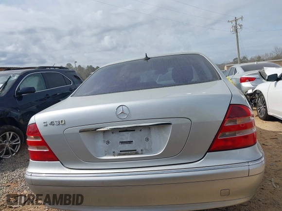 2002 Mercedes-Benz S-Class 4.3L with VIN WDBNG70J12A297441, listed as a IAAI auction lot 41712493 with 183,280 mi miles. Bid and sale history available at carsss.com. Image 16.