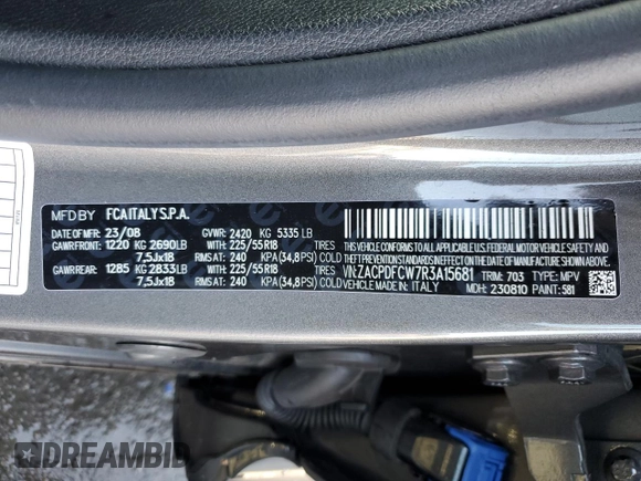 2024 Dodge Hornet R/T with VIN ZACPDFCW7R3A15681, listed as a Copart auction lot 75012674 with 16,812 mi miles and Salvage Title. Bid and sale history available at carsss.com. Image 14.