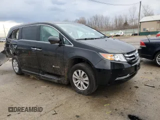 2014 Honda Odyssey EX-L with VIN 5FNRL5H62EB036964, listed as a Copart auction lot 46581355 with 62,290 mi miles and Salvage Title. Bid and sale history available at DreamBid. Image 4.
