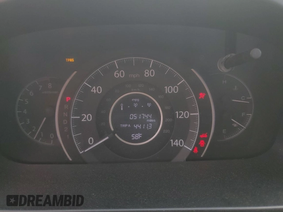 2013 Honda CR-V EX with VIN 2HKRM4H59DH602567, listed as a Copart auction lot 51482575 with 51,774 mi miles and Salvage Title. Bid and sale history available at DreamBid. Image 9.