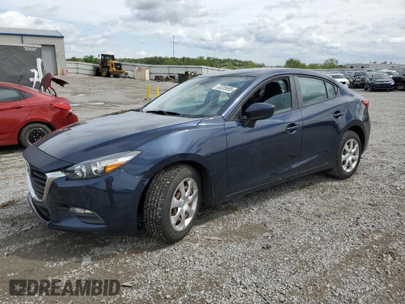 2017 Mazda 3 Sport with VIN 3MZBN1U70HM150090, listed as a Copart auction lot 53335695 with 93,763 mi miles and Salvage Title. Bid and sale history available at DreamBid. Image 1.