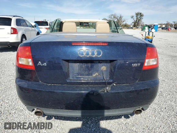 2004 Audi A4 1.8T with VIN WAUAC48H14K007141, listed as a Copart auction lot 89247185 with 122,255 mi miles and Salvage Title. Bid and sale history available at carsss.com. Image 6.