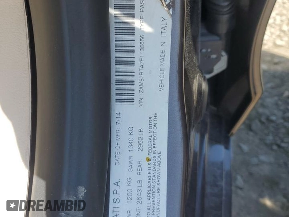 2015 Maserati Ghibli S Q4 z VIN ZAM57RTA7F1130656, wystawiony jako Copart lot #56363915 z przebiegiem 45 397 mil mil oraz Szkody całkowita. Historia ofert i sprzedaży dostępna na DreamBid. Obrazek 12.