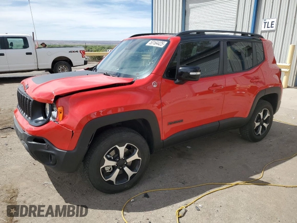 2022 Jeep Renegade Trailhawk z VIN ZACNJDC11NPN99956, wystawiony jako Copart lot #53164425 z przebiegiem 20 001 mil mil oraz Szkoda całkowita • Salvage title. Historia ofert i sprzedaży dostępna na DreamBid. Obrazek 1.