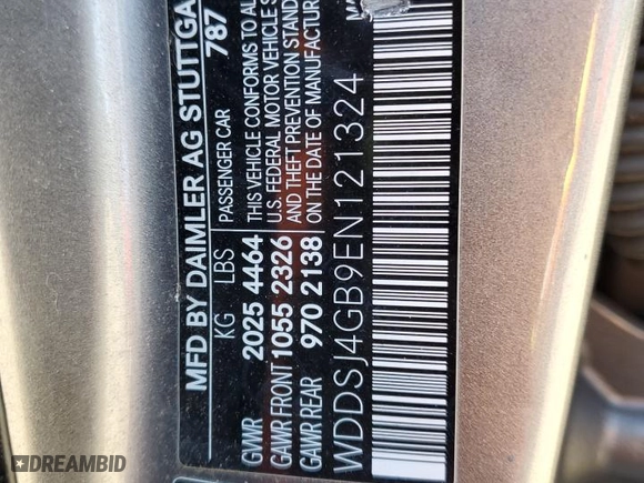 2014 Mercedes-Benz CLA-Class CLA 250 with VIN WDDSJ4GB9EN121324, listed as a Copart auction lot 48356265 with 84,860 mi miles and Salvage Title. Bid and sale history available at carsss.com. Image 12.