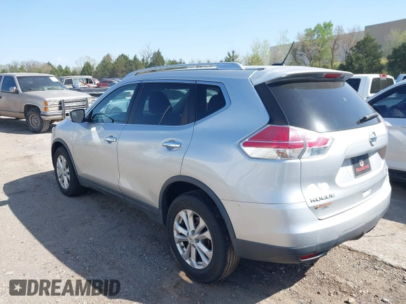 2015 Nissan Rogue SV with VIN KNMAT2MV7FP542872, listed as a IAAI auction lot 42014716 with 134,240 mi miles and . Bid and sale history available at DreamBid. Image 14.