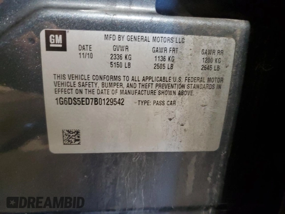 2011 Cadillac CTS Premium with VIN 1G6DS5ED7B0129542, listed as a Copart auction lot 45276055 with 246,250 mi miles and Salvage Title. Bid and sale history available at carsss.com. Image 12.