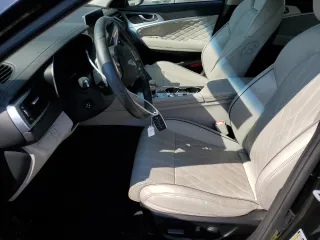 2021 Genesis G70 2.0T with VIN KMTG44LA7MU075423, listed as a Copart auction lot 65992484 with 33,467 mi miles and Salvage Title. Bid and sale history available at carsss.com. Image 7.
