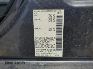 2022 Nissan Altima SV z VIN 1N4BL4DV9NN370506, wystawiony jako Copart lot #50054185 z przebiegiem 67 138 mil mil oraz Szkoda całkowita • Salvage title. Historia ofert i sprzedaży dostępna na DreamBid. Obrazek 12.