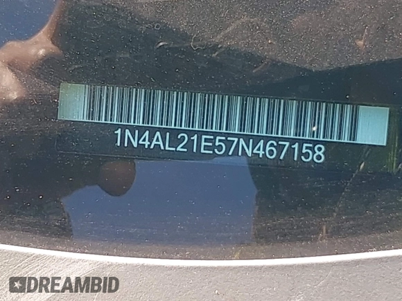 2007 Nissan Altima 2.5 with VIN 1N4AL21E57N467158, listed as a IAAI auction lot 41730780 with 156,925 mi miles. Bid and sale history available at carsss.com. Image 12.