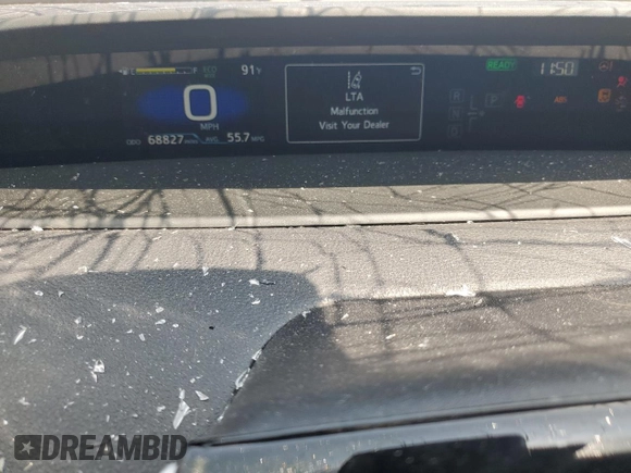 2022 Toyota Prius LE with VIN JTDKAMFP2N3223566, listed as a Copart auction lot 60848105 with 68,827 mi miles and Salvage title. Bid and sale history available at DreamBid. Image 9.