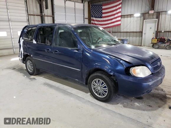 2005 Kia Sedona LX with VIN KNDUP131556615011, listed as a Copart auction lot 47174335 with 161,458 mi miles and Salvage Title. Bid and sale history available at carsss.com. Image 4.