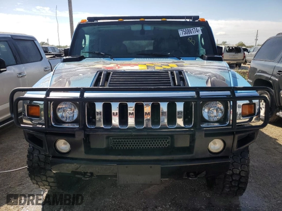 2005 Hummer H2 SUV with VIN 5GRGN23UX5H119854, listed as a Copart auction lot 75086174 with 0 mi miles and Non Repairable. Bid and sale history available at carsss.com. Image 5.